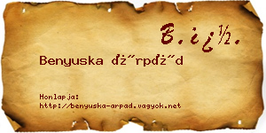 Benyuska Árpád névjegykártya