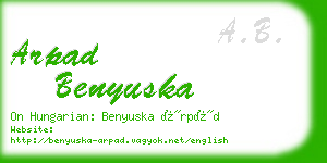 arpad benyuska business card